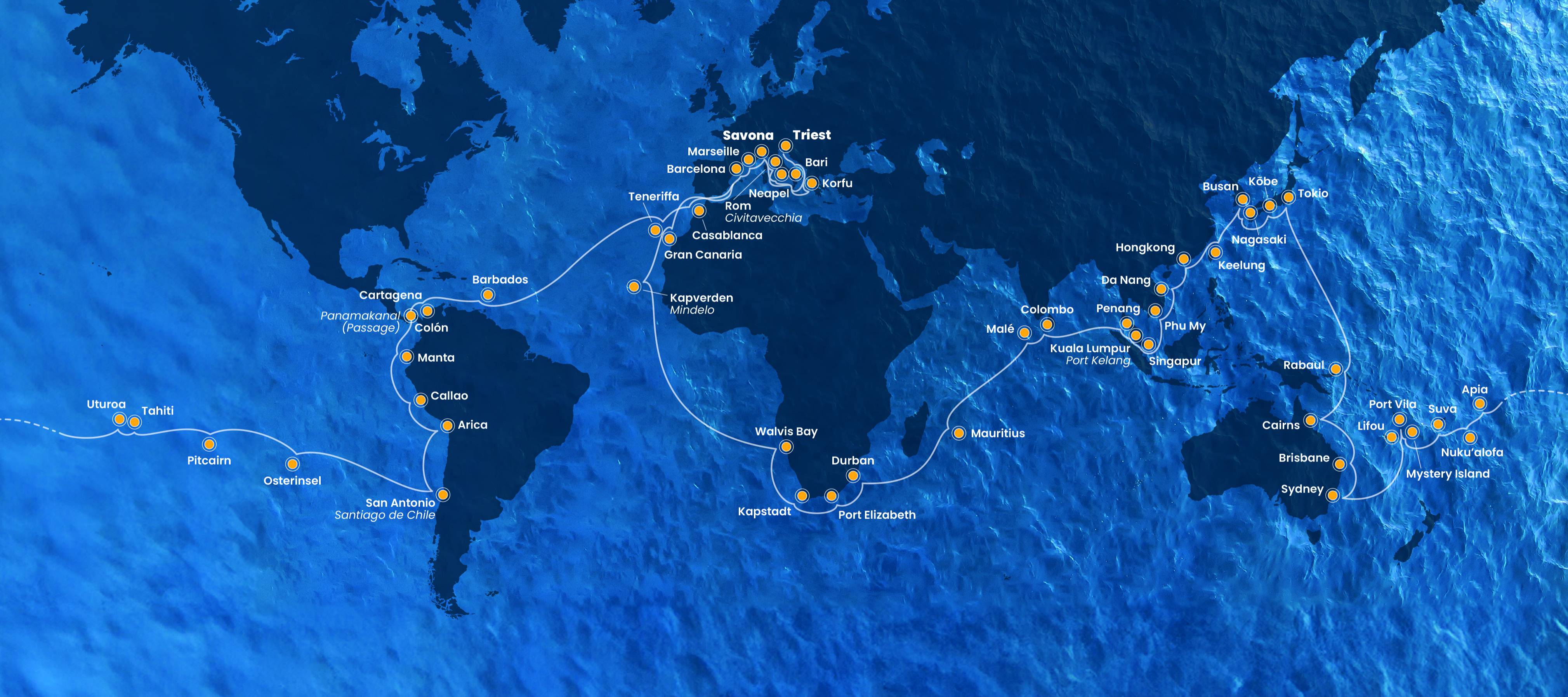 Route Weltreise 2026